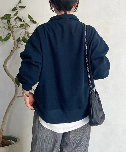 un dix cors(アンディコール)の「ジップフリースプルオーバー(Tシャツ/カットソー・レディース・ネイビー・FREE)」の6枚目の写真