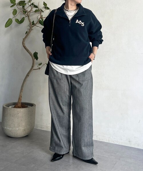 un dix cors(アンディコール)の「ジップフリースプルオーバー(Tシャツ/カットソー・レディース・ネイビー・FREE)」の7枚目の写真