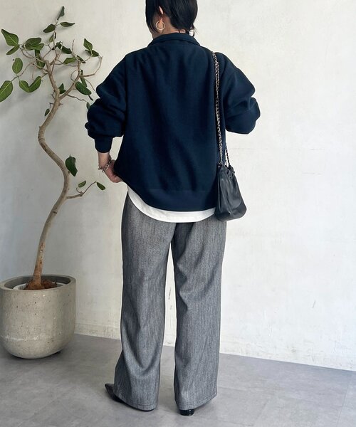 un dix cors(アンディコール)の「ジップフリースプルオーバー(Tシャツ/カットソー・レディース・ネイビー・FREE)」の8枚目の写真