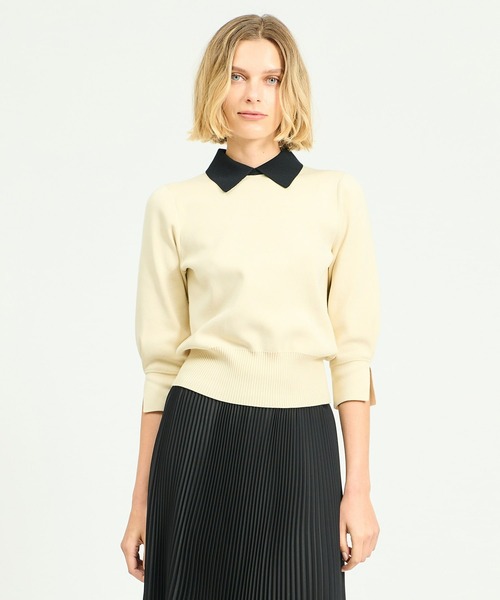 ESTNATION(エストネーション)の「ESTNATION / 襟付きニット(ニット/セーター・レディース・グレー/ブラック/ライトベージュ/ネイビー・FREE)」の3枚目の写真