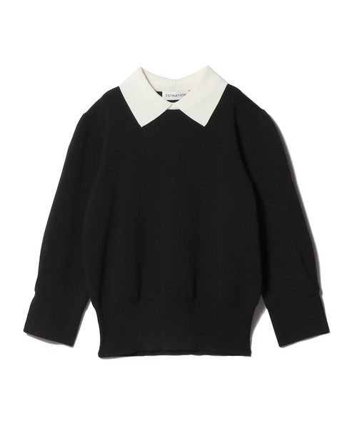 ESTNATION(エストネーション)の「ESTNATION / 襟付きニット(ニット/セーター・レディース・グレー/ブラック/ライトベージュ/ネイビー・FREE)」の2枚目の写真