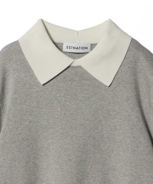 ESTNATION(エストネーション)の「ESTNATION / 襟付きニット(ニット/セーター・レディース・グレー/ブラック/ライトベージュ/ネイビー・FREE)」の6枚目の写真
