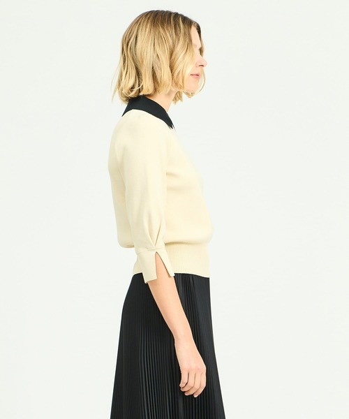 ESTNATION(エストネーション)の「ESTNATION / 襟付きニット(ニット/セーター・レディース・グレー/ブラック/ライトベージュ/ネイビー・FREE)」の9枚目の写真