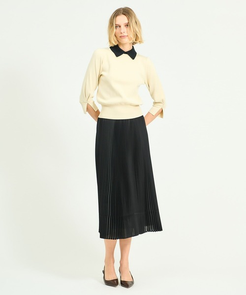 ESTNATION(エストネーション)の「ESTNATION / 襟付きニット(ニット/セーター・レディース・グレー/ブラック/ライトベージュ/ネイビー・FREE)」の11枚目の写真