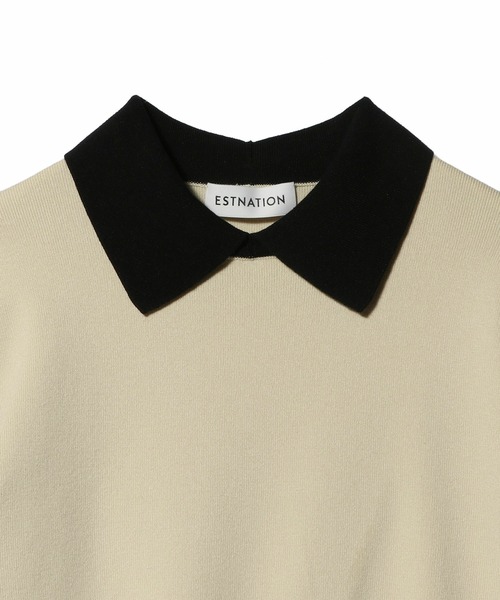 ESTNATION(エストネーション)の「ESTNATION / 襟付きニット(ニット/セーター・レディース・グレー/ブラック/ライトベージュ/ネイビー・FREE)」の14枚目の写真
