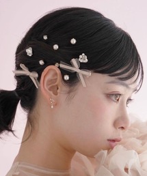 Zoule（ゾーラ）の「Zoule ゾーラ：HARU:HAIR シリーズ　Seal H－３　リボン　ビジュー　シールヘア(貼るヘアーアクセ)（その他ヘアアクセサリー）」