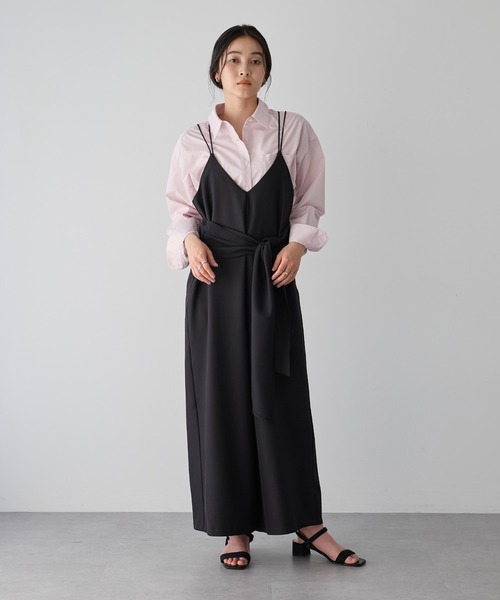 YECCA VECCA（イェッカヴェッカ）の「マルチwayキャミオールインワン（サロペット/オーバーオール・レディース・ブラック/グレイッシュベージュ・FREE）」の8枚目の写真