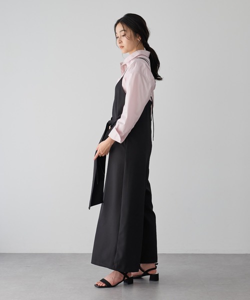 YECCA VECCA（イェッカヴェッカ）の「マルチwayキャミオールインワン（サロペット/オーバーオール・レディース・ブラック/グレイッシュベージュ・FREE）」の11枚目の写真