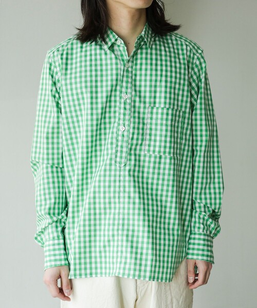 fennica（フェニカ）の「【別注】TATAMIZE / ギンガムチェック プルオーバーシャツ（シャツ/ブラウス・レディース・グリーン・3）」の2枚目の写真
