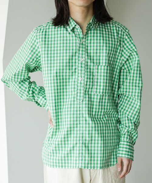 fennica（フェニカ）の「【別注】TATAMIZE / ギンガムチェック プルオーバーシャツ（シャツ/ブラウス・レディース・グリーン・3）」の3枚目の写真