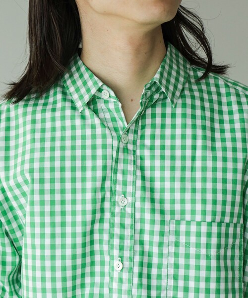 fennica（フェニカ）の「【別注】TATAMIZE / ギンガムチェック プルオーバーシャツ（シャツ/ブラウス・レディース・グリーン・3）」の6枚目の写真