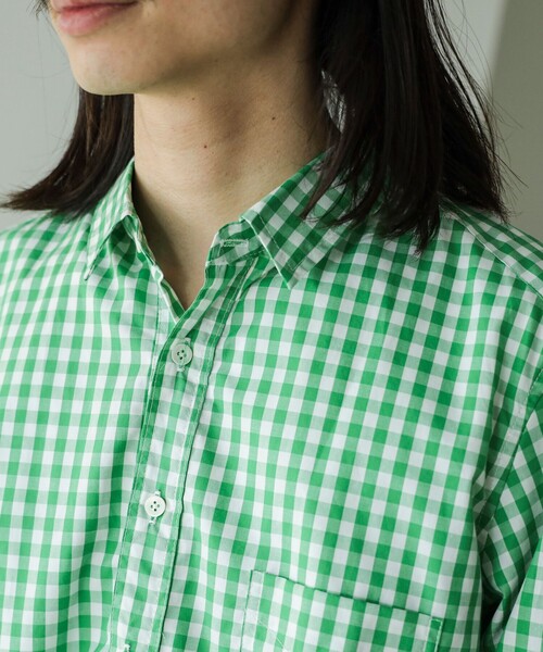 fennica（フェニカ）の「【別注】TATAMIZE / ギンガムチェック プルオーバーシャツ（シャツ/ブラウス・レディース・グリーン・3）」の7枚目の写真