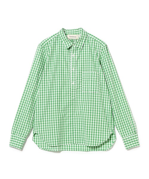 fennica（フェニカ）の「【別注】TATAMIZE / ギンガムチェック プルオーバーシャツ（シャツ/ブラウス・レディース・グリーン・3）」の11枚目の写真