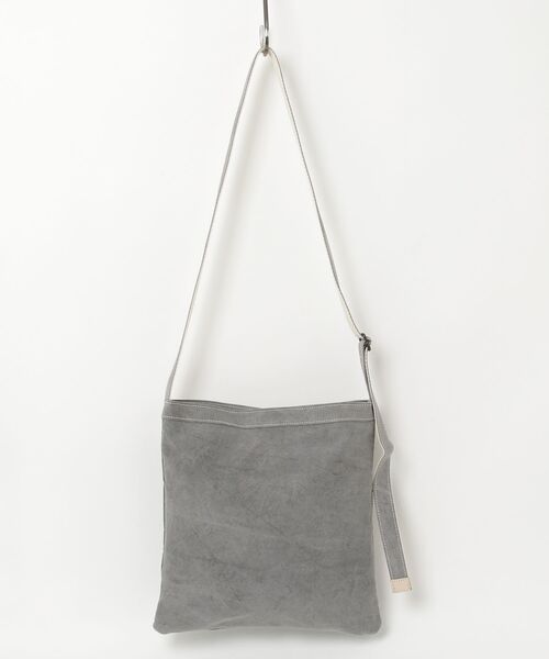 PR01.(ピーアールワン)の「REAL MIND カーボン 炭染め帆布 薄マチショルダーバッグ(ショルダーバッグ・レディース・霜降りグレー・FREE)」の5枚目の写真