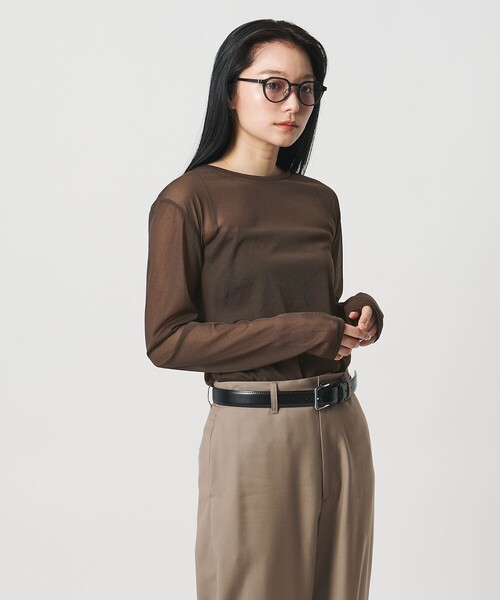 MARW UNITED ARROWS(マルゥ ユナイテッドアローズ)の「<MARW UNITED ARROWS>シアー ロングスリーブ カットソー(Tシャツ/カットソー・レディース・ブラック/ホワイト/ダークブラウン/ネイビー・FREE)」の5枚目の写真