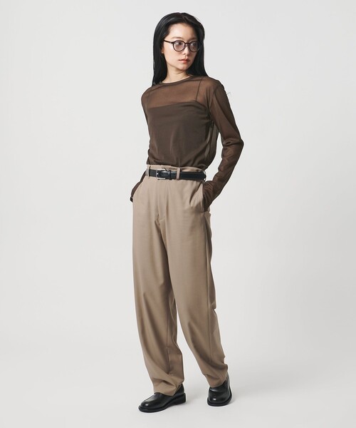 MARW UNITED ARROWS(マルゥ ユナイテッドアローズ)の「<MARW UNITED ARROWS>シアー ロングスリーブ カットソー(Tシャツ/カットソー・レディース・ブラック/ホワイト/ダークブラウン/ネイビー・FREE)」の7枚目の写真