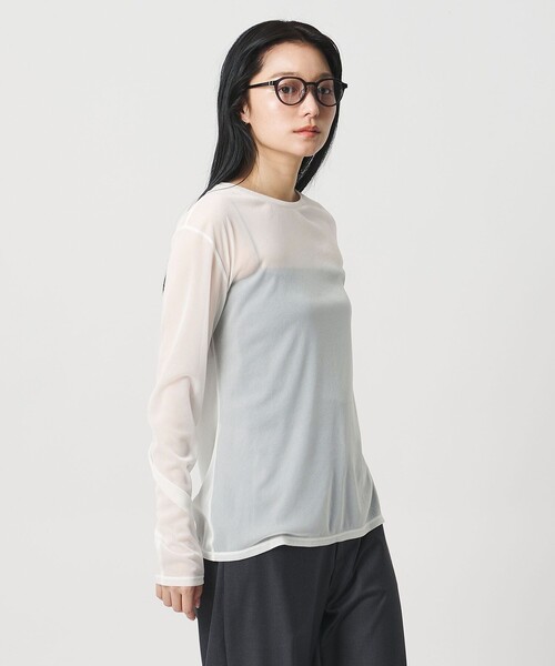 MARW UNITED ARROWS(マルゥ ユナイテッドアローズ)の「<MARW UNITED ARROWS>シアー ロングスリーブ カットソー(Tシャツ/カットソー・レディース・ブラック/ホワイト/ダークブラウン/ネイビー・FREE)」の8枚目の写真