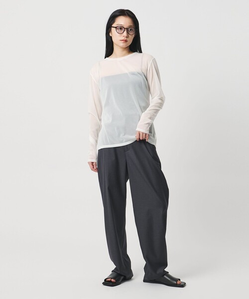 MARW UNITED ARROWS(マルゥ ユナイテッドアローズ)の「<MARW UNITED ARROWS>シアー ロングスリーブ カットソー(Tシャツ/カットソー・レディース・ブラック/ホワイト/ダークブラウン/ネイビー・FREE)」の9枚目の写真