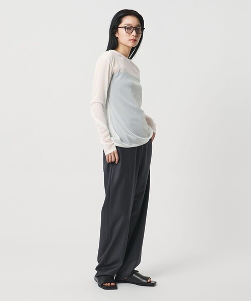MARW UNITED ARROWS(マルゥ ユナイテッドアローズ)の「<MARW UNITED ARROWS>シアー ロングスリーブ カットソー(Tシャツ/カットソー・レディース・ブラック/ホワイト/ダークブラウン/ネイビー・FREE)」の10枚目の写真