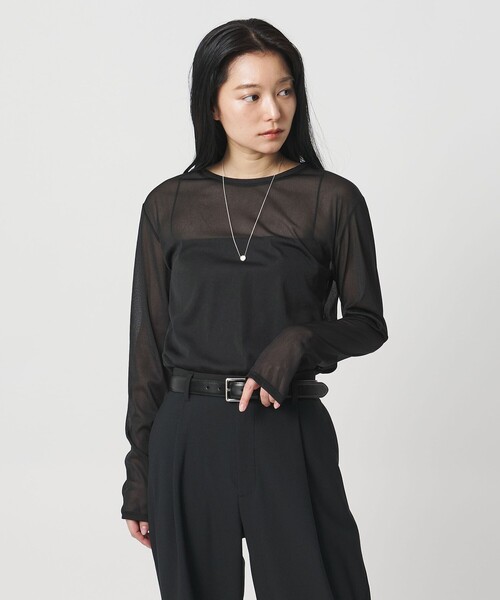 MARW UNITED ARROWS(マルゥ ユナイテッドアローズ)の「<MARW UNITED ARROWS>シアー ロングスリーブ カットソー(Tシャツ/カットソー・レディース・ブラック/ホワイト/ダークブラウン/ネイビー・FREE)」の11枚目の写真