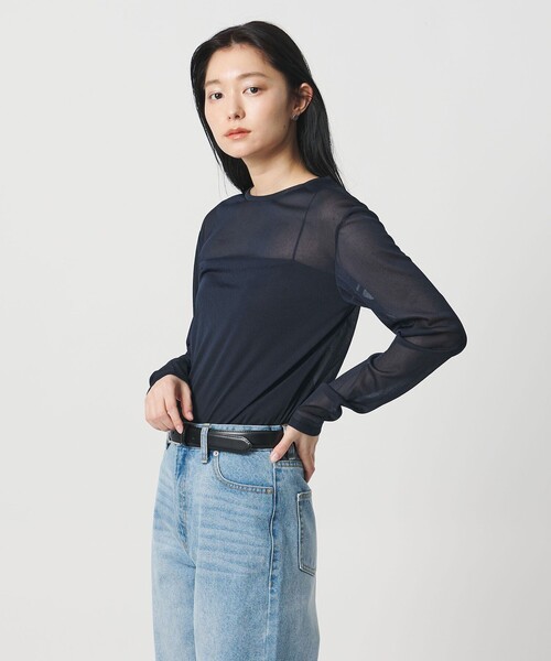 MARW UNITED ARROWS(マルゥ ユナイテッドアローズ)の「<MARW UNITED ARROWS>シアー ロングスリーブ カットソー(Tシャツ/カットソー・レディース・ブラック/ホワイト/ダークブラウン/ネイビー・FREE)」の14枚目の写真