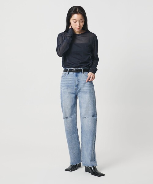 MARW UNITED ARROWS(マルゥ ユナイテッドアローズ)の「<MARW UNITED ARROWS>シアー ロングスリーブ カットソー(Tシャツ/カットソー・レディース・ブラック/ホワイト/ダークブラウン/ネイビー・FREE)」の15枚目の写真