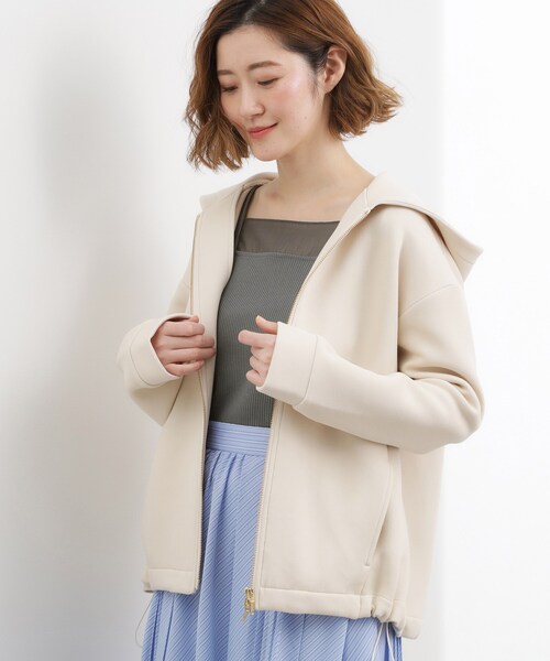 grove(グローブ)の「【貴島明日香さん着用】シアードッキングスクエアタンク(タンクトップ・レディース・ダークグレー/ホワイト系5/サックスブルー/ブラック/オフホワイト・03/02/01/05/04)」の11枚目の写真