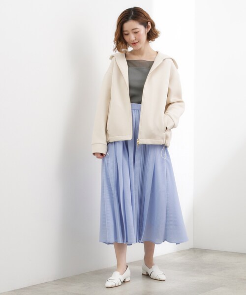 grove(グローブ)の「【貴島明日香さん着用】シアードッキングスクエアタンク(タンクトップ・レディース・ダークグレー/ホワイト系5/サックスブルー/ブラック/オフホワイト・03/02/01/05/04)」の12枚目の写真