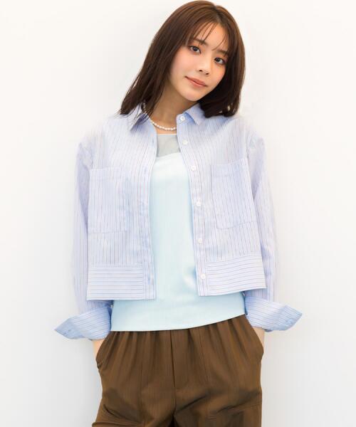 grove(グローブ)の「【貴島明日香さん着用】シアードッキングスクエアタンク(タンクトップ・レディース・ダークグレー/ホワイト系5/サックスブルー/ブラック/オフホワイト・03/02/01/05/04)」の19枚目の写真
