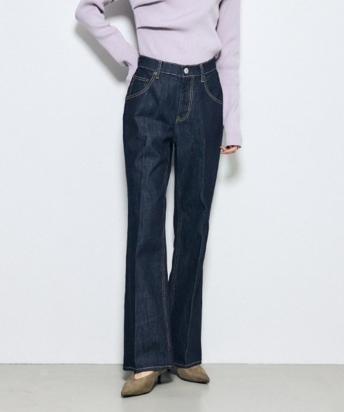 サイズ,身長別画像あり】AZUL DENIM センタープレスフレアデニム