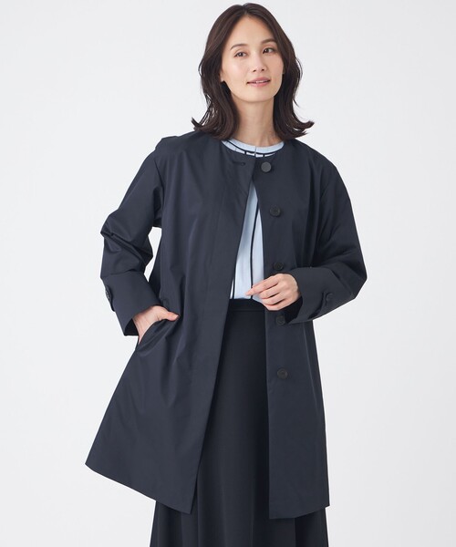 ノーカラーコート（ブルー・ネイビー/青色系）ファッション通販 - ZOZOTOWN