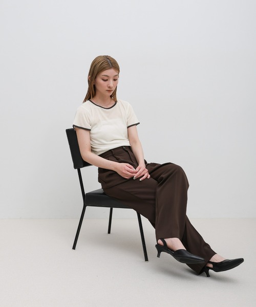 select MOCA(セレクトモカ)の「リンガーシアーTシャツ(Tシャツ/カットソー・レディース・グレー/チャコールグレー/アイボリー・FREE)」の21枚目の写真