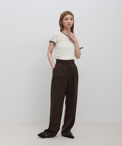 select MOCA(セレクトモカ)の「リンガーシアーTシャツ(Tシャツ/カットソー・レディース・グレー/チャコールグレー/アイボリー・FREE)」の17枚目の写真
