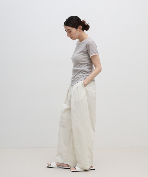 select MOCA(セレクトモカ)の「リンガーシアーTシャツ(Tシャツ/カットソー・レディース・グレー/チャコールグレー/アイボリー・FREE)」の10枚目の写真
