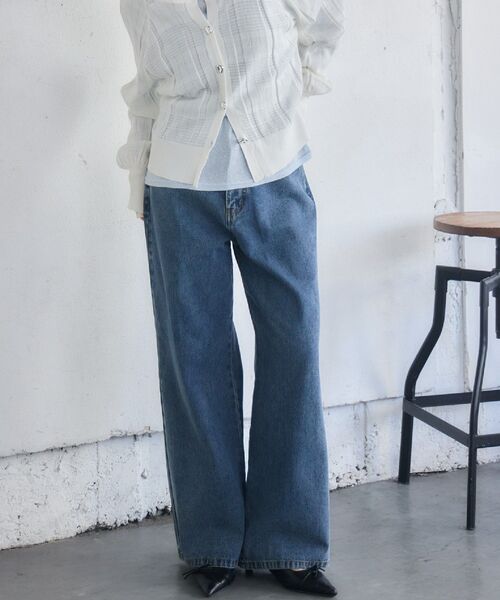 RETRO GIRL(レトロガール)の「ストレートデニムPT(デニムパンツ・レディース・ケミカルウォッシュ/ブラック・SMALL/MEDIUM/LARGE)」の1枚目の写真