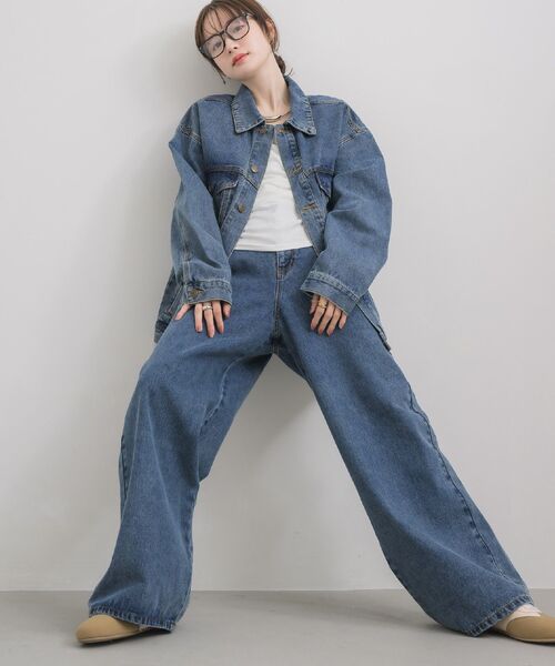 RETRO GIRL(レトロガール)の「ストレートデニムPT(デニムパンツ・レディース・ケミカルウォッシュ/ブラック・SMALL/MEDIUM/LARGE)」の16枚目の写真