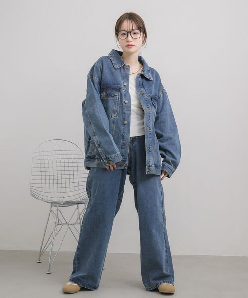 RETRO GIRL(レトロガール)の「ストレートデニムPT(デニムパンツ・レディース・ケミカルウォッシュ/ブラック・SMALL/MEDIUM/LARGE)」の17枚目の写真