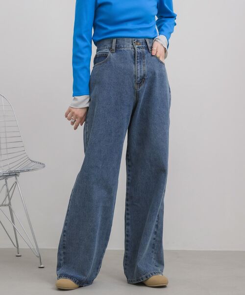 RETRO GIRL(レトロガール)の「ストレートデニムPT(デニムパンツ・レディース・ケミカルウォッシュ/ブラック・SMALL/MEDIUM/LARGE)」の19枚目の写真