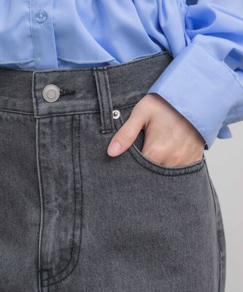 RETRO GIRL(レトロガール)の「ストレートデニムPT(デニムパンツ・レディース・ケミカルウォッシュ/ブラック・SMALL/MEDIUM/LARGE)」の8枚目の写真