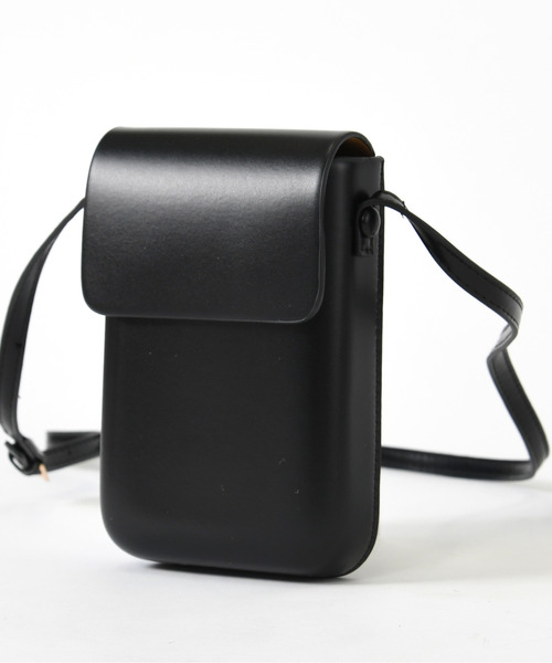 neos（ネオス）の「【neos】フェイクレザー ミニショルダーバッグ メンズ レディース ミニポーチ スマホポーチ コンパクト（ショルダーバッグ・メンズ・ブラック/ホワイト・FREE）」の2枚目の写真