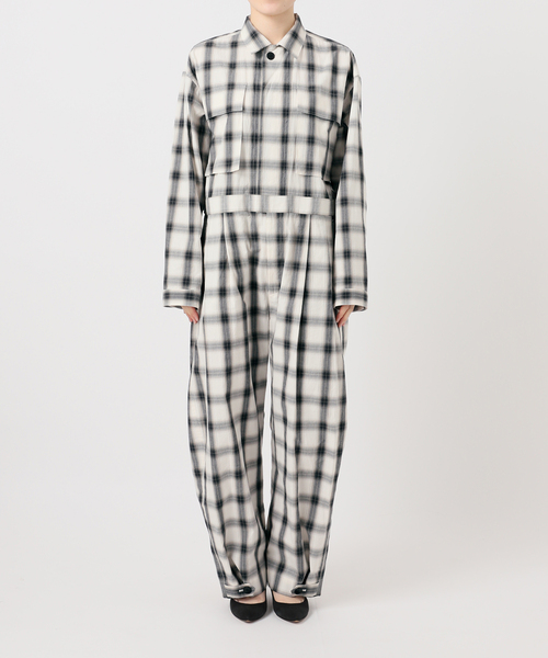 Spick & Span（スピックアンドスパン）の「《一部店舗+WEB限定》Glyph Ombre Check Jumpsuit（つなぎ/オールインワン・レディース・ホワイト・FREE）」の3枚目の写真