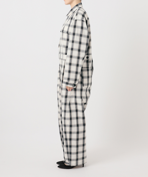 Spick & Span（スピックアンドスパン）の「《一部店舗+WEB限定》Glyph Ombre Check Jumpsuit（つなぎ/オールインワン・レディース・ホワイト・FREE）」の4枚目の写真