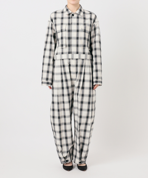 Spick & Span（スピックアンドスパン）の「《一部店舗+WEB限定》Glyph Ombre Check Jumpsuit（つなぎ/オールインワン・レディース・ホワイト・FREE）」の17枚目の写真