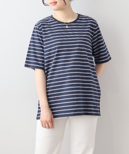 MB mint breeze(エムビーミントブリーズ)の「【接触冷感】【L~6L 大きいサイズ】ベーシックTシャツ(Tシャツ/カットソー・レディース・ホワイト/ブラック/オフホワイト/ブルー/ネイビー・LL/3L/4L/5L/6L/L)」の4枚目の写真