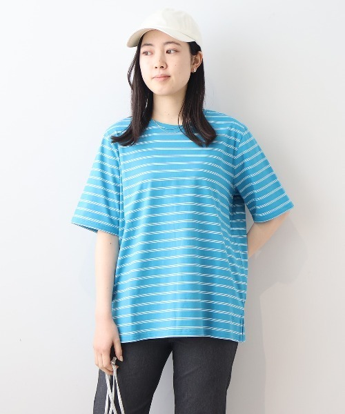 MB mint breeze(エムビーミントブリーズ)の「【接触冷感】【L~6L 大きいサイズ】ベーシックTシャツ(Tシャツ/カットソー・レディース・ホワイト/ブラック/オフホワイト/ブルー/ネイビー・LL/3L/4L/5L/6L/L)」の5枚目の写真