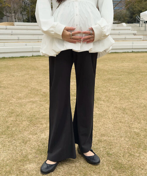 セール】[ mamaレタス ] ストレッチワイドパンツ（マタニティウェア