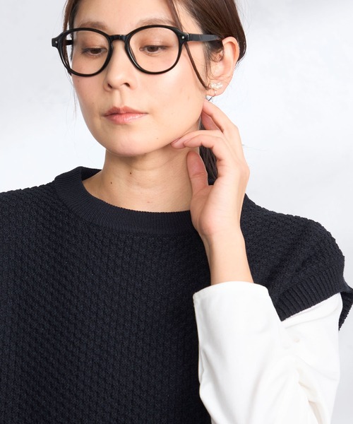 GALLORIA（ギャローリア）の「ポコポコ柄編みニットベスト（ベスト・レディース・ライトイエロー/オフホワイト/ネイビー・L/LL/M/S）」の8枚目の写真