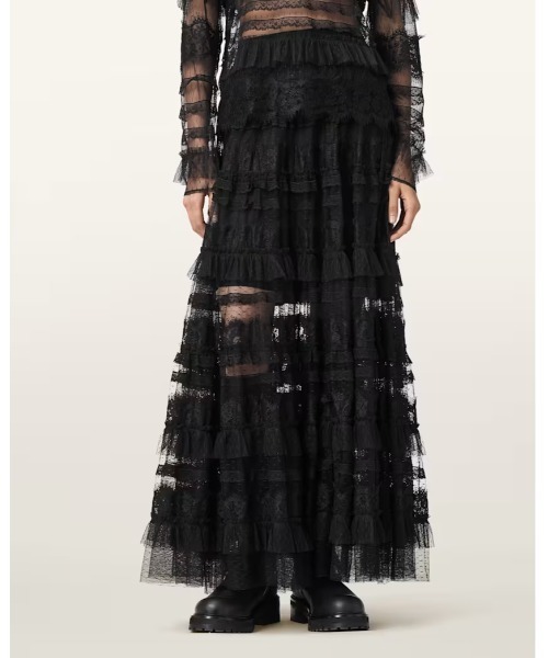 ALLSAINTS（オールセインツ）の「ARLEA TULLE MAXI SKIRT | ARLEA チュール マキシ スカート（スカート・レディース・ブラック・4/6/8/10）」の9枚目の写真
