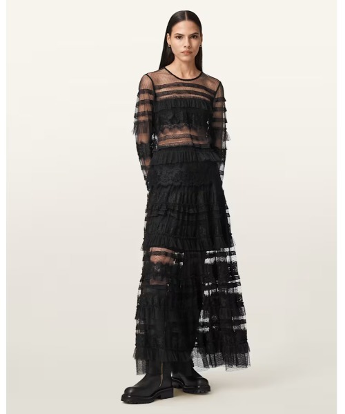 ALLSAINTS（オールセインツ）の「ARLEA TULLE MAXI SKIRT | ARLEA チュール マキシ スカート（スカート・レディース・ブラック・4/6/8/10）」の7枚目の写真
