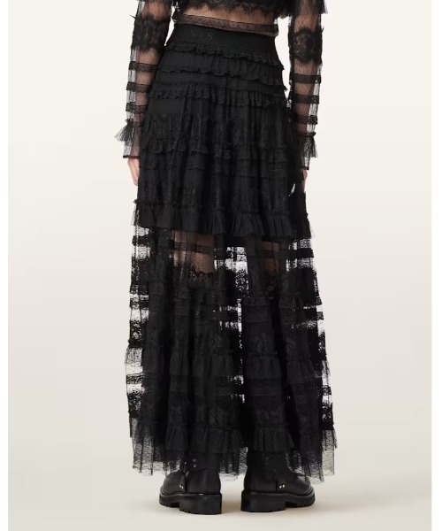 ALLSAINTS（オールセインツ）の「ARLEA TULLE MAXI SKIRT | ARLEA チュール マキシ スカート（スカート・レディース・ブラック・4/6/8/10）」の5枚目の写真